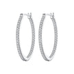 925 Sterling Silver Earrings with Pave Setting CZ in White Gold for Women