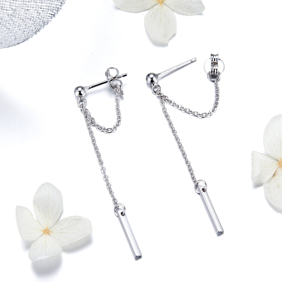 S925 Sterling Silver Plated Platinum Earrings for Women