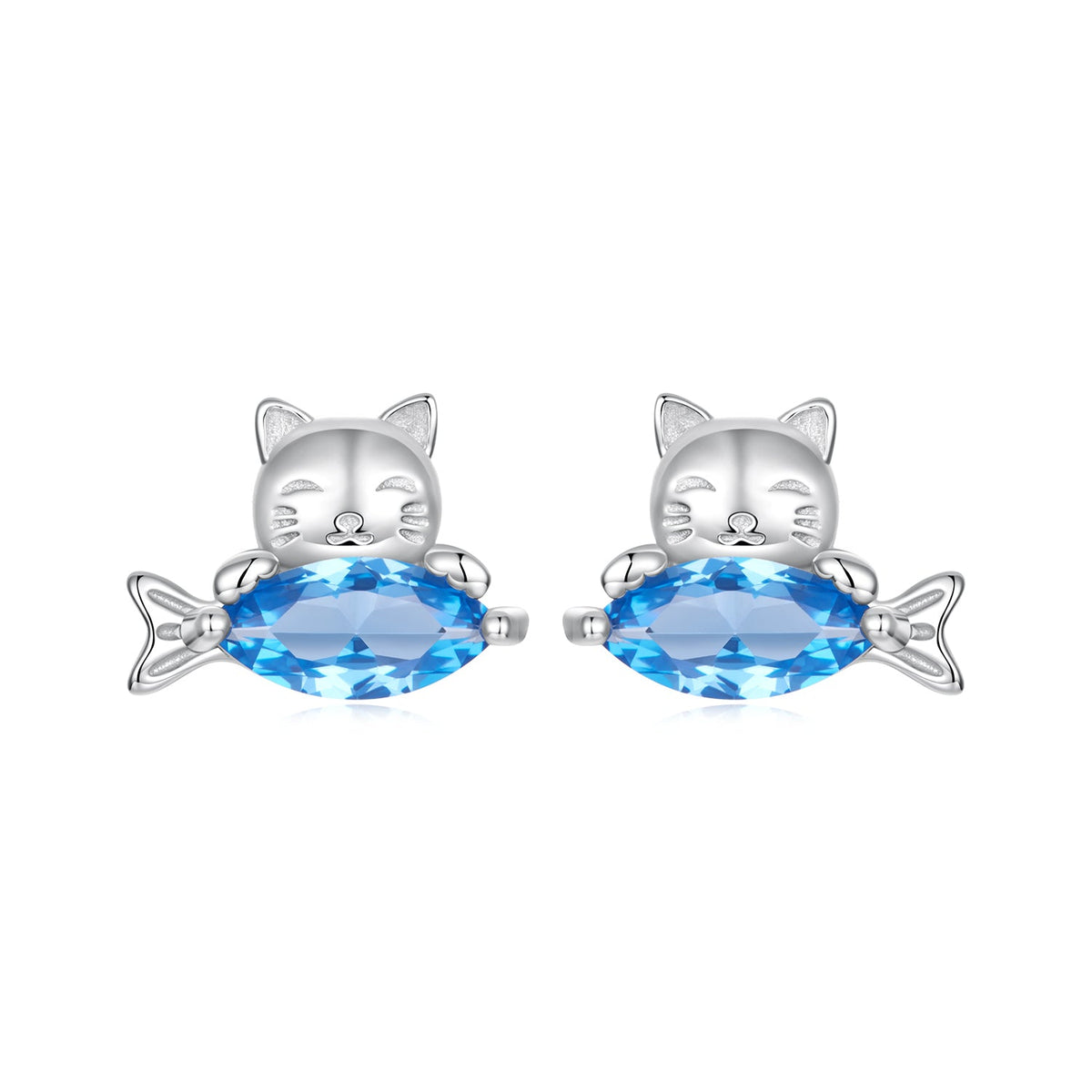 925 Sterling Silver 0.8cm White Gold Plated CZ Earrings for Women