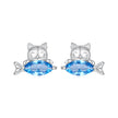 925 Sterling Silver 0.8cm White Gold Plated CZ Earrings for Women