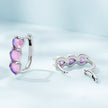 925 Sterling Silver Earrings with Transparent Glass for Women