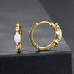 925 Sterling Silver Moissanite and Opal White Gold Plated Earrings for Women