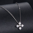 925 Sterling Silver & White Gold Plated Moissanite Necklace 40+5cm for Women