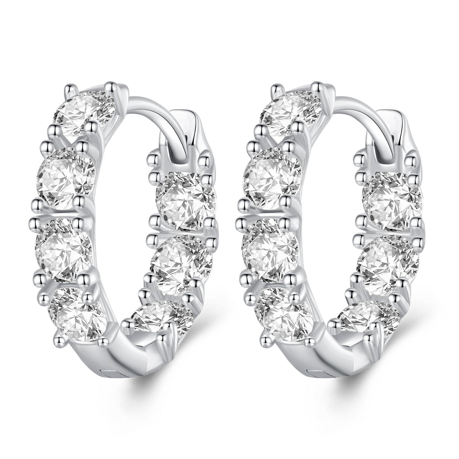 925 Sterling Silver Earrings with Pavé Setting CZ for Women