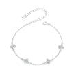 925 Sterling Silver White Gold Plated Adjustable CZ Bracelet for Women