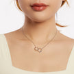 925 Sterling Silver White Gold Plated 40+5cm Necklace with Pavé CZ for Women
