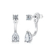 925 Sterling Silver White Gold Plated Moissanite 1.7 x 0.4 cm Earrings for Women