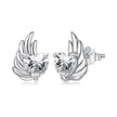 925 Sterling Silver Earrings with Pavé Setting CZ in Oxidized Silver - 1.0*0.7cm