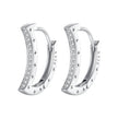 925 Sterling Silver Pave Setting CZ White Gold Plated Earrings for Women
