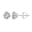 925 Sterling Silver & Moissanite 0.7cm Earrings Style L for Women