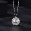 925 Sterling Silver Moissanite Necklace 40+5cm with Pavé Setting for Women