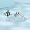 925 Sterling Silver Earrings with Transparent Glass for Women