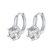 925 Sterling Silver Earrings with CZ and Platinum Plating, Size 13*7mm for Women