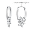 925 Sterling Silver White Gold Plated 2.7cm Hoop Earrings for Women