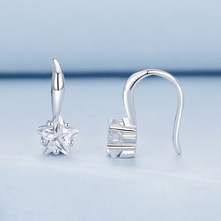 925 Sterling Silver Earrings with Pave Setting CZ 12*5mm for Women
