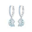 925 Sterling Silver Earrings with Nano Opal Stone and Enamel - 22x8mm