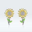 925 Sterling Silver Plated Gold Earrings with Enamel Process