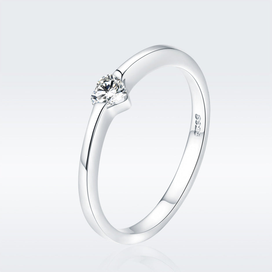 925 Sterling Silver Ring for Women Size 6.0 with Pavé Setting CZ