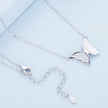 S925 Sterling Silver Plated Nacre & CZ Necklace, 40+5cm for Women
