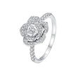 925 Sterling Silver Pavé Set CZ Platinum Plated Ring Size 6 for Women