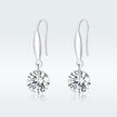 S925 Sterling Silver Earrings 2.6x0.8cm Plated Platinum with Pavé Setting CZ for Women