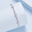 925 Sterling Silver & Pavé Setting CZ Bracelet with White Gold Plating for Women