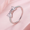 925 Sterling Silver White Gold Plated 1.2cm Pendant Ring Size 6 for Women