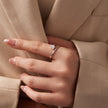925 Sterling Silver White Gold Plated Pavé CZ Star Ring for Women
