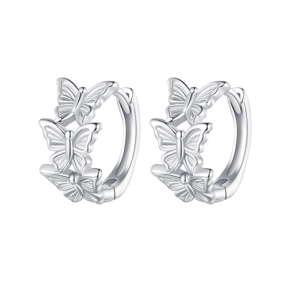 S925 Sterling Silver Earrings with Plated Platinum for Women