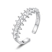 925 Sterling Silver + Plated White Gold 0.24cm Ring for Women