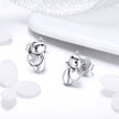 925 Sterling Silver Earrings with Pavé Setting in Oxidized Finish