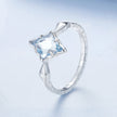925 Sterling Silver White Gold Plated 1.2x0.9cm Pendant Ring Size 6.0 for Women