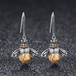 925 Sterling Silver Earrings with Oxidized Finish and Pavé Setting CZ