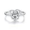 925 Sterling Silver Oxidized Silver Dog Ring for Women