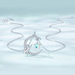 925 Sterling Silver Adjustable Moonstone Necklace with CZ Accents for Women