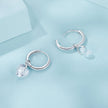 925 Sterling Silver Earrings with Pavé Setting CZ and White Gold Plating for Women