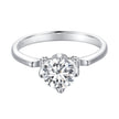 925 Sterling Silver 1.0 Carat Moissanite Ring in Size 8