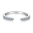 925 Sterling Silver White Gold Plated Size E Moissanite Ring for Women