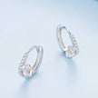 925 Sterling Silver Platinum Plated Pavé CZ Earrings