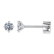 925 Sterling Silver Moissanite Stud Earrings for Women - 0.5ct, 0.6cm Size, White Gold Plated