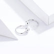 925 Sterling Silver Earrings with Plated Platinum, 1cm Diameter for Women