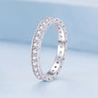 925 Sterling Silver S925 Pavé Setting CZ Ring for Women, Size 6.0, Width 2.6mm