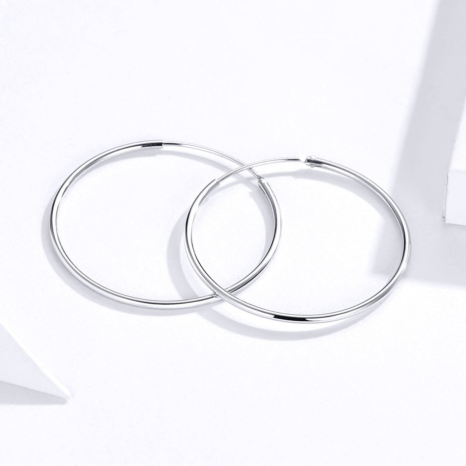 925 Sterling Silver Plated Platinum Earrings 3cm for Women