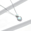 925 Sterling Silver Genuine Translucent Opal Necklace with CZ for Women