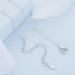 S925 Sterling Silver Plated Nacre & CZ Necklace, 40+5cm for Women