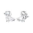 925 Sterling Silver White Gold Plated 1.1 x 1.1 cm Brass Earrings for Women