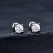 925 Sterling Silver Earrings with Moissanite in Style S, 0.5cm for Women