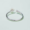 925 Sterling Silver White Gold Plated Ring with Nacre and CZ for Women