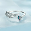925 Sterling Silver Transparent Glass Ring for Women