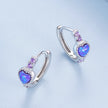 925 Sterling Silver Translucent Opal Earrings with CZ for Women